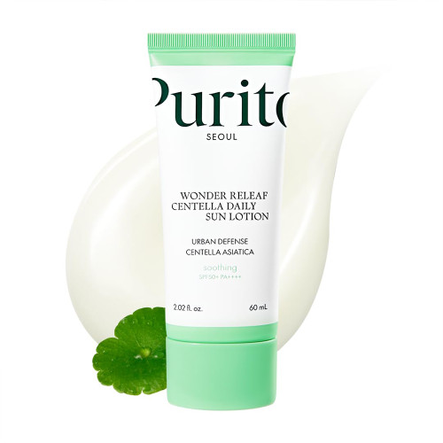 ضدآفتاب روزانه تسکین دهنده سنتلا پیوریتو 60 میل PURITO Wonder Releaf Centella Daily Sun Lotion